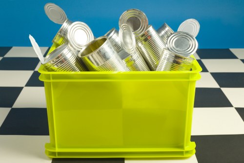 Residents segregating waste for recycling in Euston